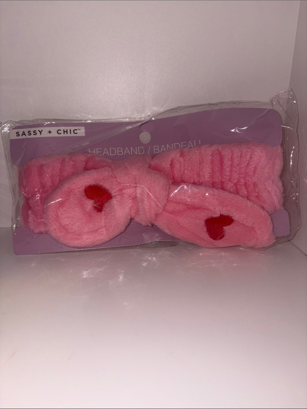 Sassy + Chic Pink Plush Heart Kids Headband